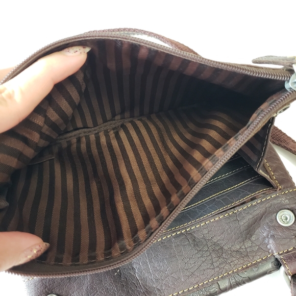 Jack Georges Brown Genuine Leather Crossbody Purse with adjustable strap - Picture 9 of 14
